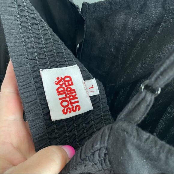 Solid & Striped | Women’s The Tilda Pintuck-Pleated Cotton-Poplin Dress Black L - Picture 10 of 10